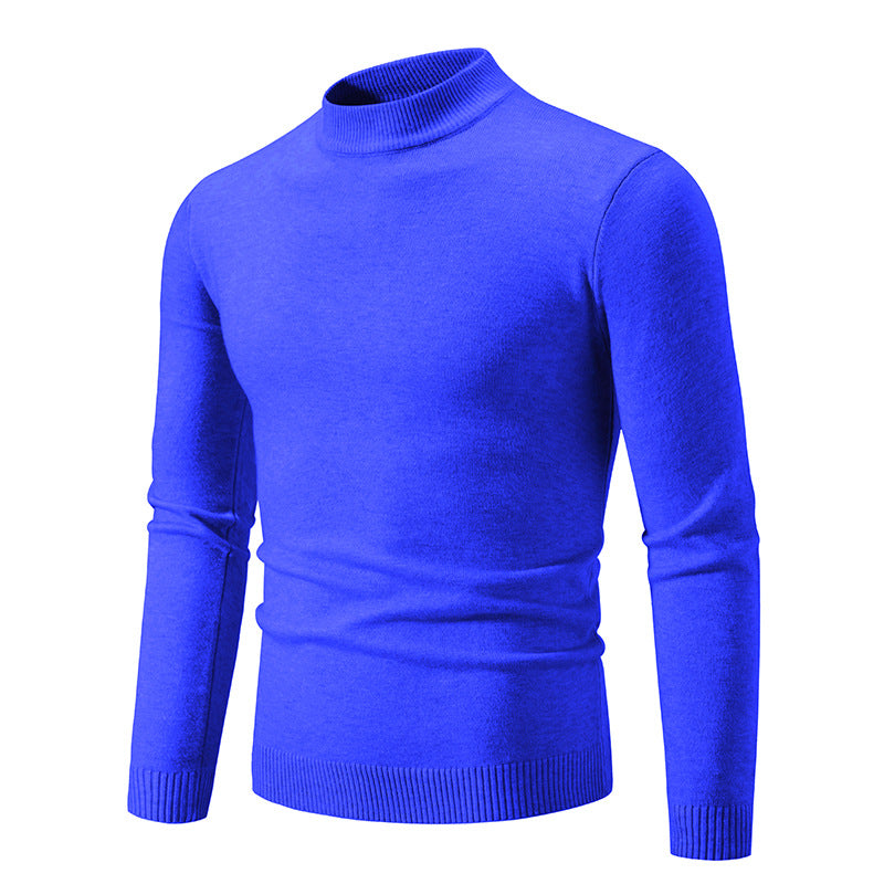 Herren Schmal geschnittener Feinstrick‑Mockneck‑Pullover mit geripptem Kragen und Saum Nord Taschen