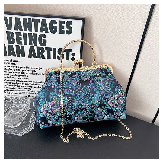 Damen Vintage-Tasche mit floralem Design und Kettenriemen Nord Taschen