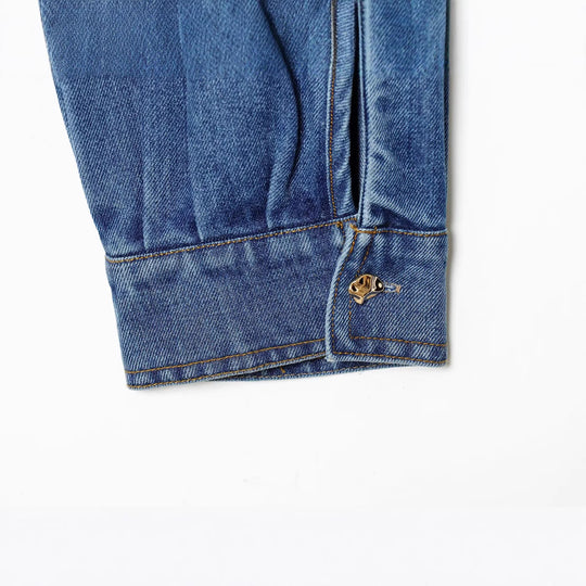 Damen Oversize Denim-Pulloverjacke mit halber Knopfleiste Nord Taschen