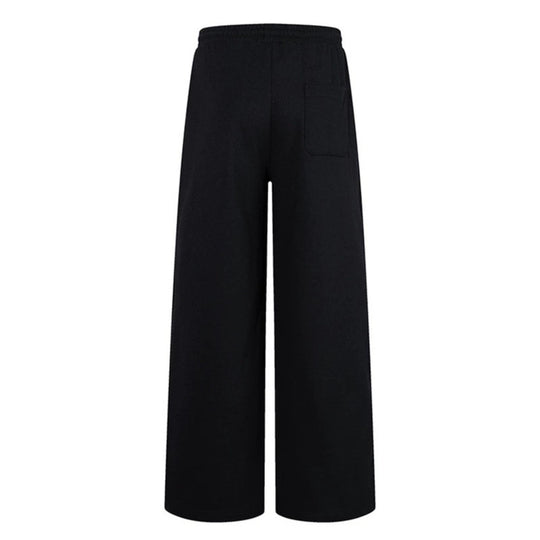 Damen Extraweite Baumwoll-Palazzo-Sweathose mit hohem Komfortbund, Tunnelzug und geradem Bein Nord Taschen