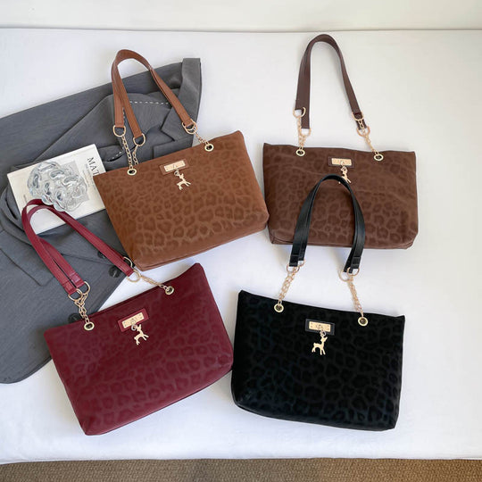 Damen Tiermuster Shopper-Tasche mit elegantem Kettenverschluss Nord Taschen