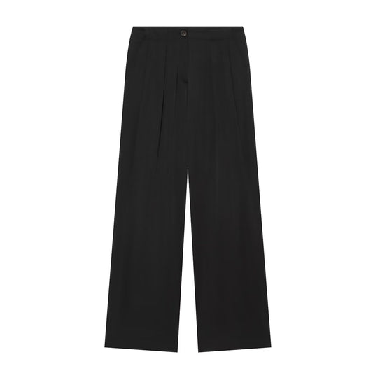 Damen Hochtaillierte Palazzo-Hose mit Bundfalten und seitlichen Eingrifftaschen Nord Taschen