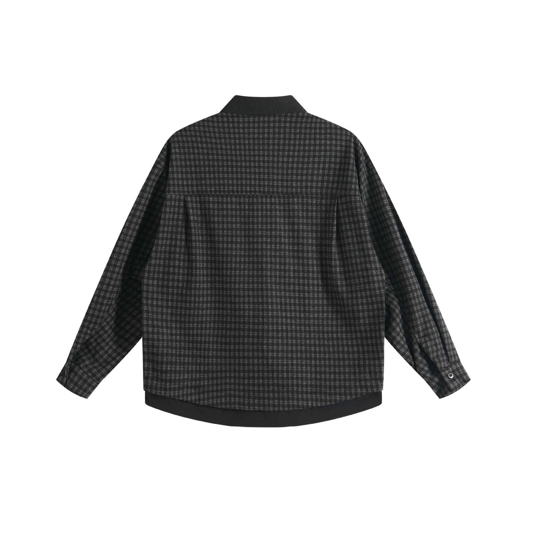 Damen Oversize Hemdjacke im Layering-Look mit Karomuster Nord Taschen