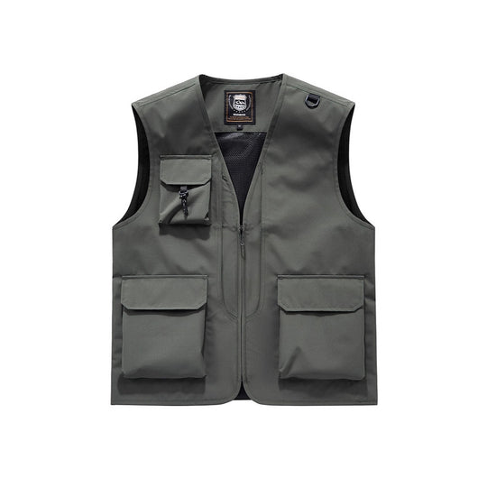 Herren Sichtbare Multifunktionale Utility-Weste mit Mesh‑Futter, Mehrfachtaschen und D‑Ring Nord Taschen
