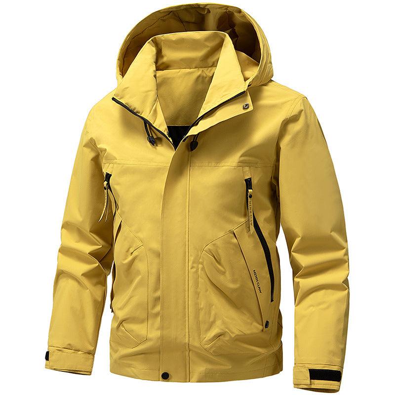 Herren Atmungsaktive Softshell Outdoorjacke mit winddichter Membran, verstellbarer Kapuze und Reißverschlusstaschen Nord Taschen