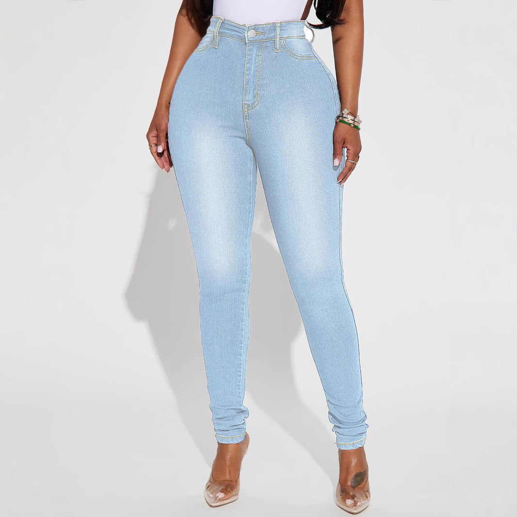 Damen High-Waist Skinny-Jeans mit formendem Stretch und schmalem Bein Nord Taschen