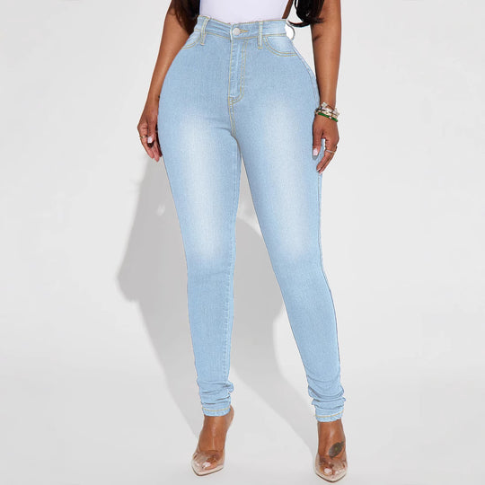 Damen High-Waist Skinny-Jeans mit formendem Stretch und schmalem Bein Nord Taschen