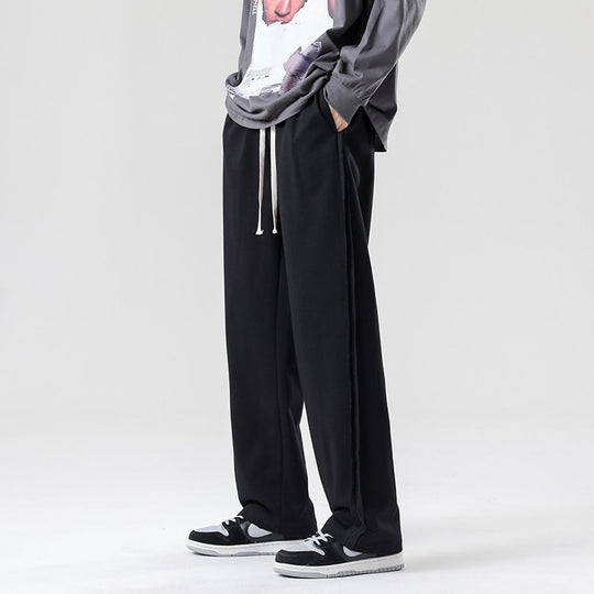 Herren weite Jogginghose im Oversize-Schnitt mit Seitenstreifen, Kordelzug & Fleecefutter Nord Taschen