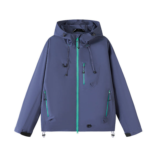 Damen technische Outdoor-Jacke mit Material und verstellbarem Kapuzensystem Avellé