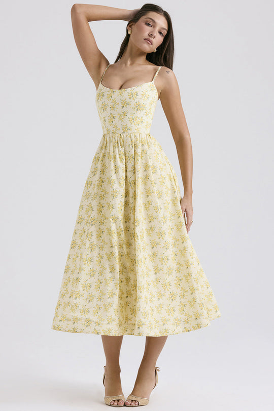 Damen Maxikleid mit floralem Print und verstellbaren Spaghettiträgern
