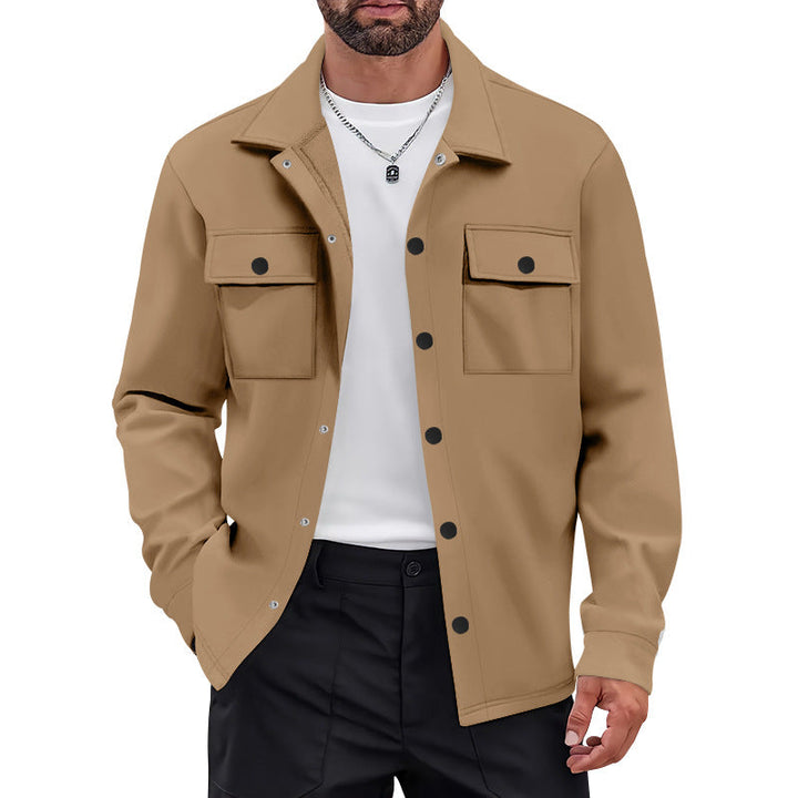 Herren vielseitige Flanelljacke mit aufgesetzten Taschen und modernem Schnitt