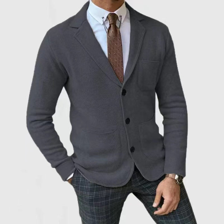 Herren Strickblazer mit großen Taschen und modernem Schnitt