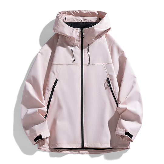 Herren Technische Kapuzen-Utilityjacke mit Kontrastpaneelen und wasserabweisender Membran Nord Taschen