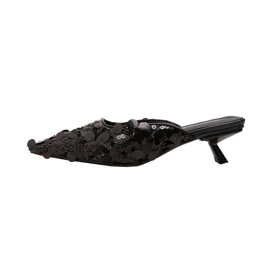 Damen glamouröse Pantolette mit glitzernden Pailletten Nord Taschen