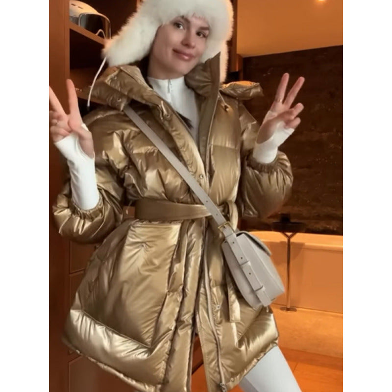 Damen Stepp-Winterjacke mit Taillenkordel und hohem Stehkragen Nord Taschen