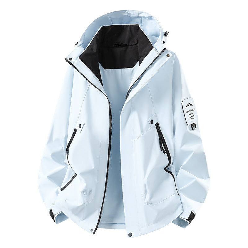 Herren Zwei-in-eins Wetterschutzjacke mit abnehmbarer Steppweste und verstellbarer Kapuze Nord Taschen