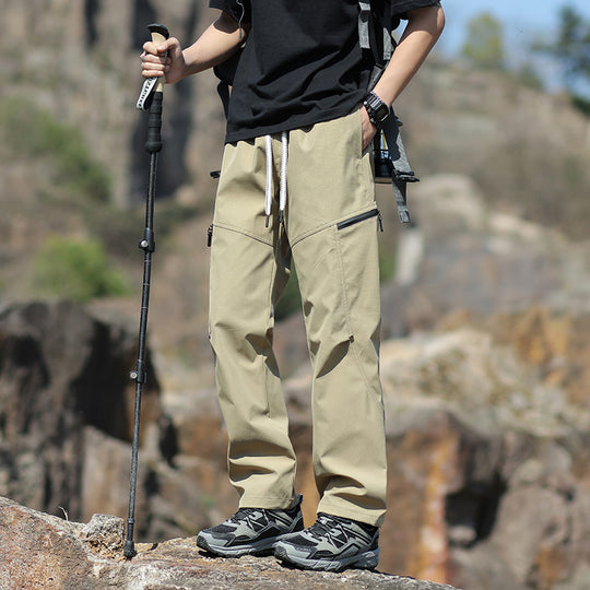 Herren Technische Trekkinghose mit Reißverschlusstaschen und Kordelbund Nord Taschen
