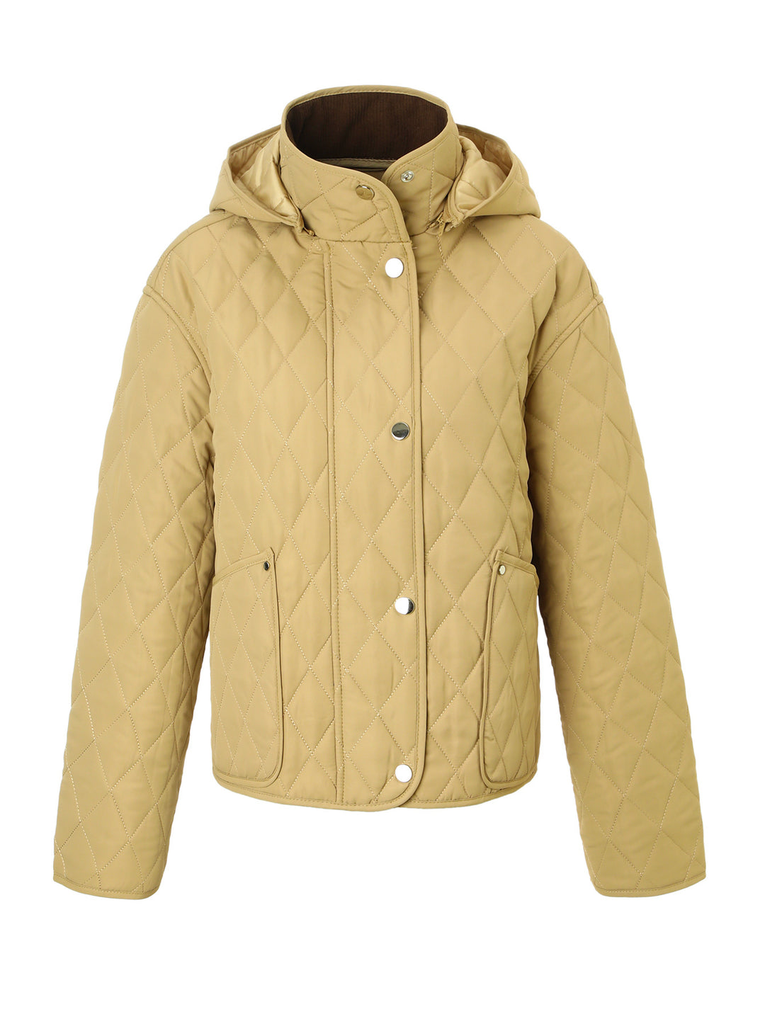 Damen Steppjacke mit Kapuze, gesteppter Rhombenstruktur und Pattentaschen Nord Taschen