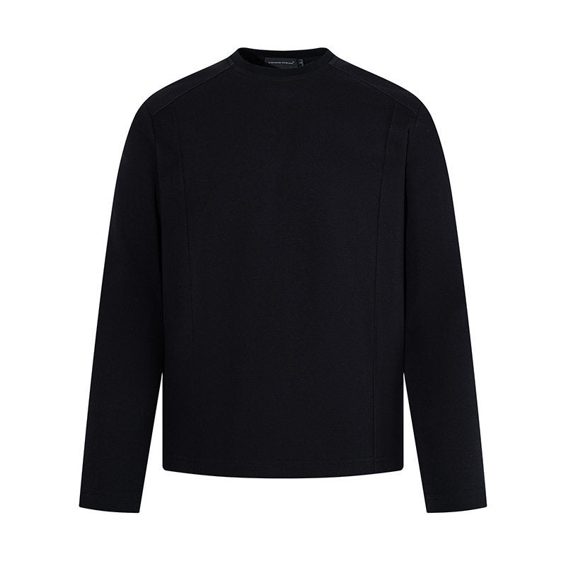 Herren Langarmshirt mit Rundhalsausschnitt aus meliertem Baumwollmix Nord Taschen