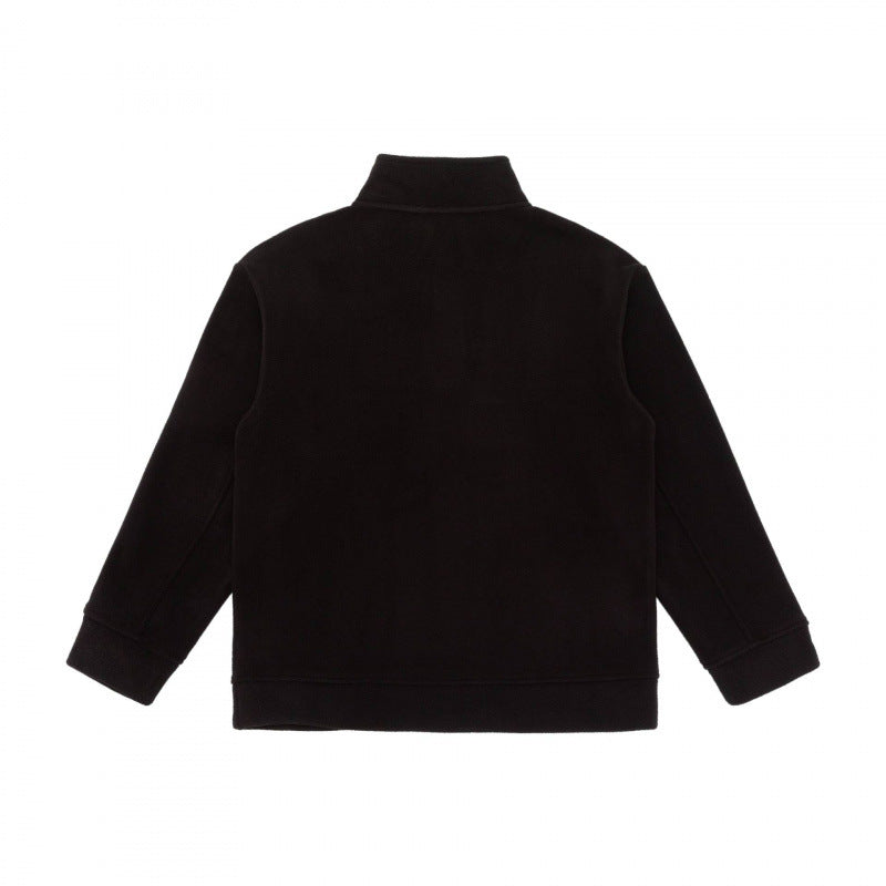 Unisex Henley-Fleecepullover mit kurzem Knopfverschluss, Stehkragen und Boxy‑Schnitt Nord Taschen