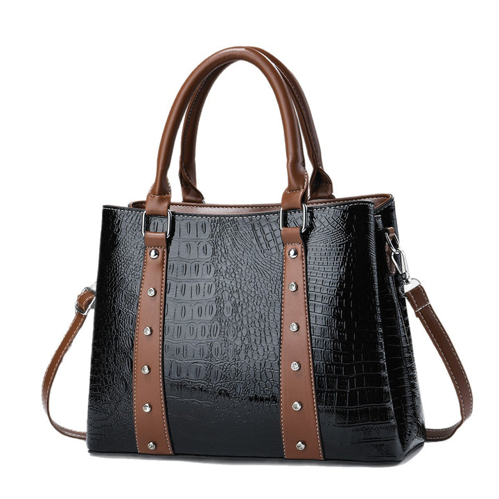 Damen elegante Handtasche mit modernem Karomuster Nord Taschen