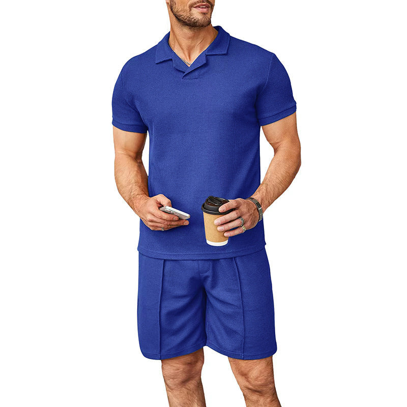Herren Polo-Shirt und Shorts-Set aus atmungsaktivem Material mit feiner Struktur Nord Taschen