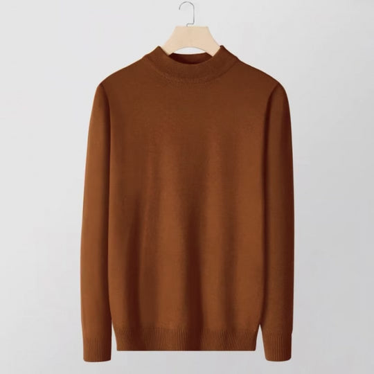 Damen Feinstrick-Stehkragenpullover aus Baumwollmix mit gerippten Bündchen Nord Taschen