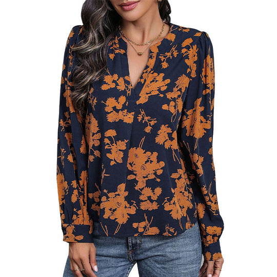 Damen Elegante Bluse mit floralen Mustern Nord Taschen