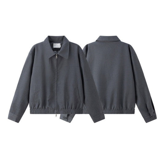 Unisex Leichte Übergangsblousonjacke mit Hemdkragen, Zwei-Wege-Reißverschluss und elastischem Saum Nord Taschen