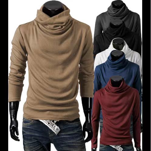 Herren Slim-Fit Langarmshirt mit großzügigem Schlauchkragen und figurbetonter Silhouette Nord Taschen