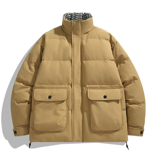 Unisex Wattierte Steppjacke mit großen Pattentaschen, Stehkragen und Ripstop-Struktur Nord Taschen