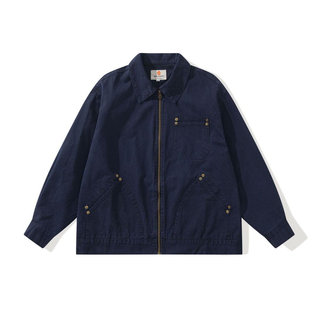 Unisex Boxy-Workerjacke aus robustem Twill mit Metallreißverschluss und Multitaschen Nord Taschen