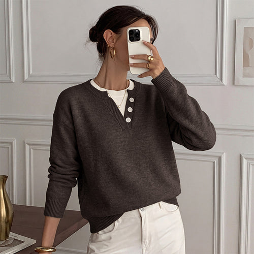 Damen lässiger Pullover Nord Taschen