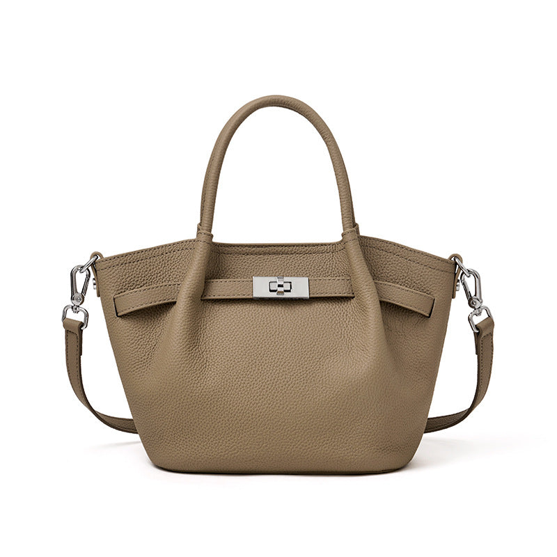 Damen elegante Tragetasche mit strukturiertem Leder und praktischem Verschluss Nord Taschen