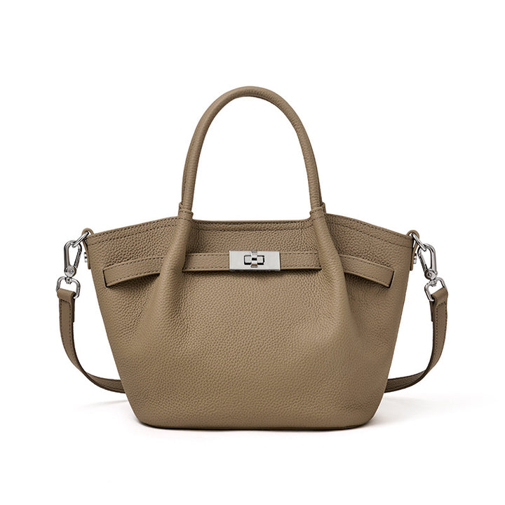 Damen elegante Tragetasche mit strukturiertem Leder und praktischem Verschluss Nord Taschen