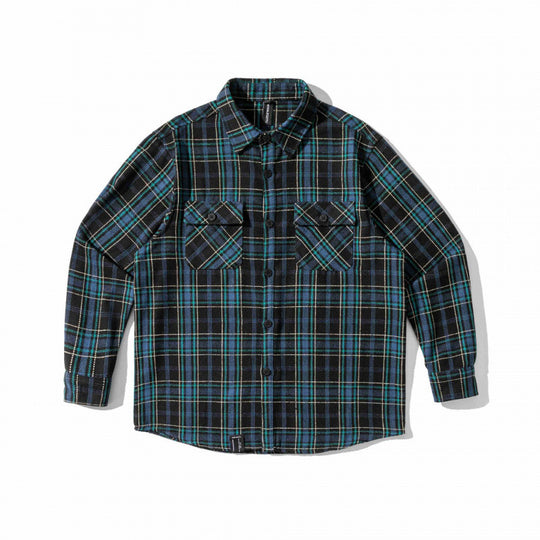 Unisex Kariertes Overshirt im Boxy-Workwear-Stil mit aufgesetzten Pattentaschen und Hemdkragen Nord Taschen