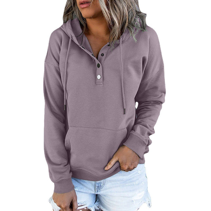 Damen Kapuzenpullover mit Knopfdetails und weichem Fleece-Material