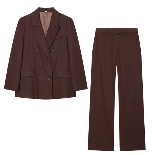 Damen Doppelreiher-Blazer und High-Waist-Hose im Tailored-Set Nord Taschen