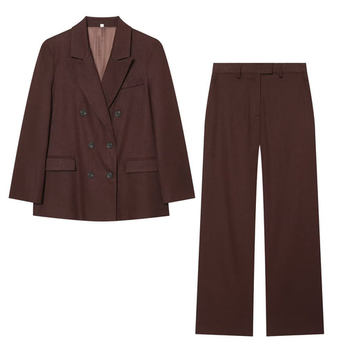 Damen Doppelreiher-Blazer und High-Waist-Hose im Tailored-Set Nord Taschen