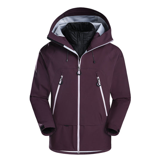 Herren wasserdichte Softshell-Jacke mit herausnehmbarer Stepp-Innenjacke Nord Taschen