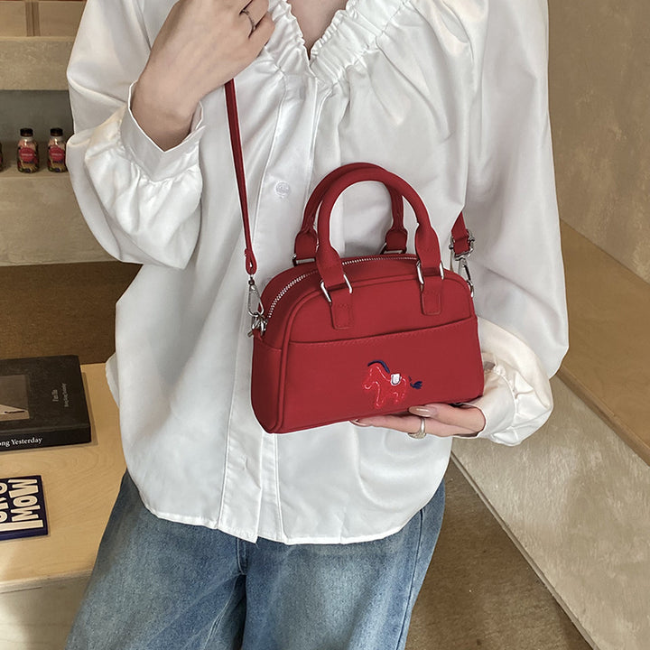 Damen Handtasche mit verspieltem Pferdemotiv und praktischem Tragegriff Nord Taschen