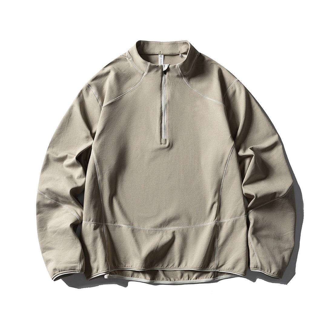 Unisex Halbzip-Fleecepullover mit Stehkragen, Flachnähten und verstellbarem Saum Nord Taschen