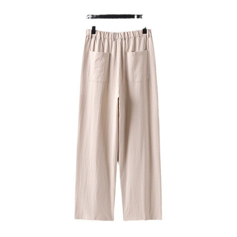 Damen weite Hose mit hoher Taille und Bundfalten Nord Taschen