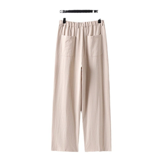 Damen weite Hose mit hoher Taille und Bundfalten Nord Taschen