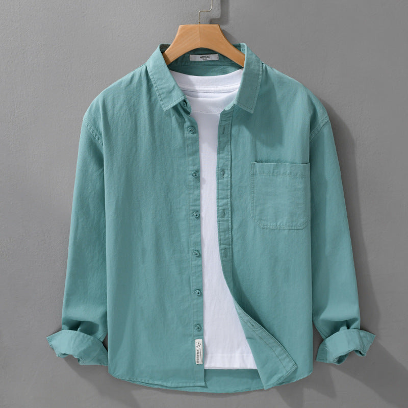 Herren Hemdjacken-Overshirt aus softem Baumwoll-Twill mit Relaxed-Fit und aufgesetzter Brusttasche Nord Taschen