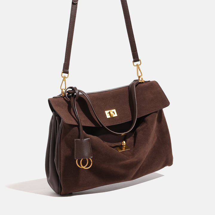 Damen Satchel-Handtasche mit elegantem Samtmaterial und goldenen Akzenten Nord Taschen