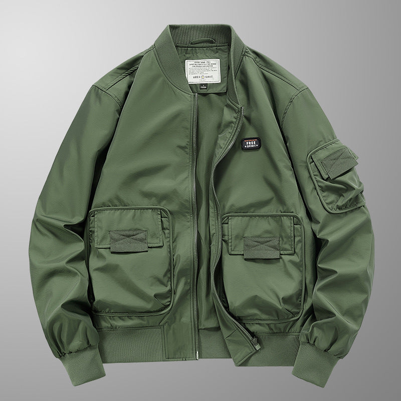 Herren leichter Nylon-Bomber mit Utility‑Taschen, Ärmel‑Organizer und geripptem Saum Nord Taschen