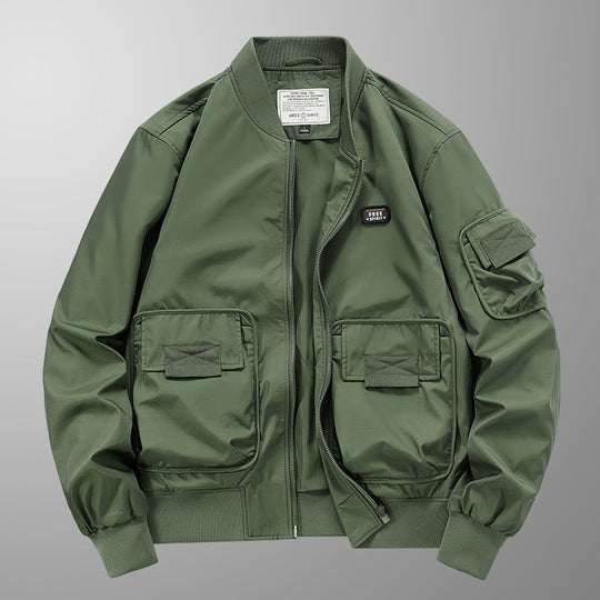 Herren leichter Nylon-Bomber mit Utility‑Taschen, Ärmel‑Organizer und geripptem Saum Nord Taschen