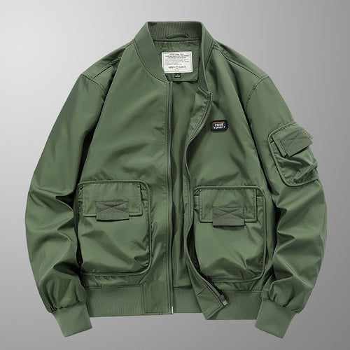 Herren leichter Nylon-Bomber mit Utility‑Taschen, Ärmel‑Organizer und geripptem Saum Nord Taschen