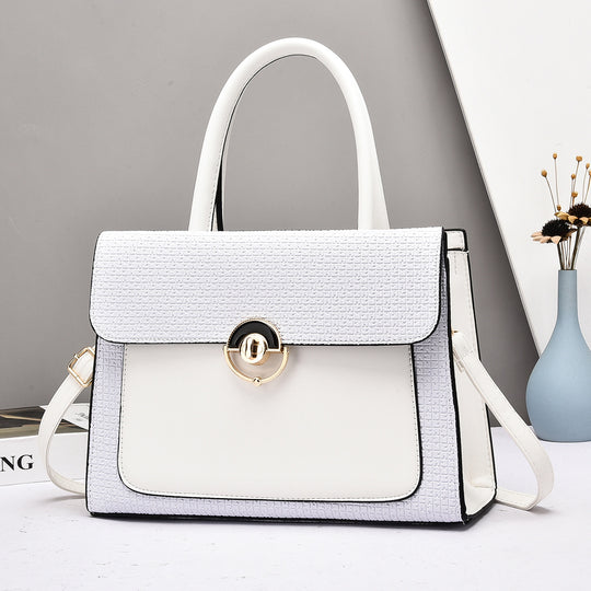 Damen elegante Handtasche mit strukturiertem Obermaterial und Goldakzenten Nord Taschen